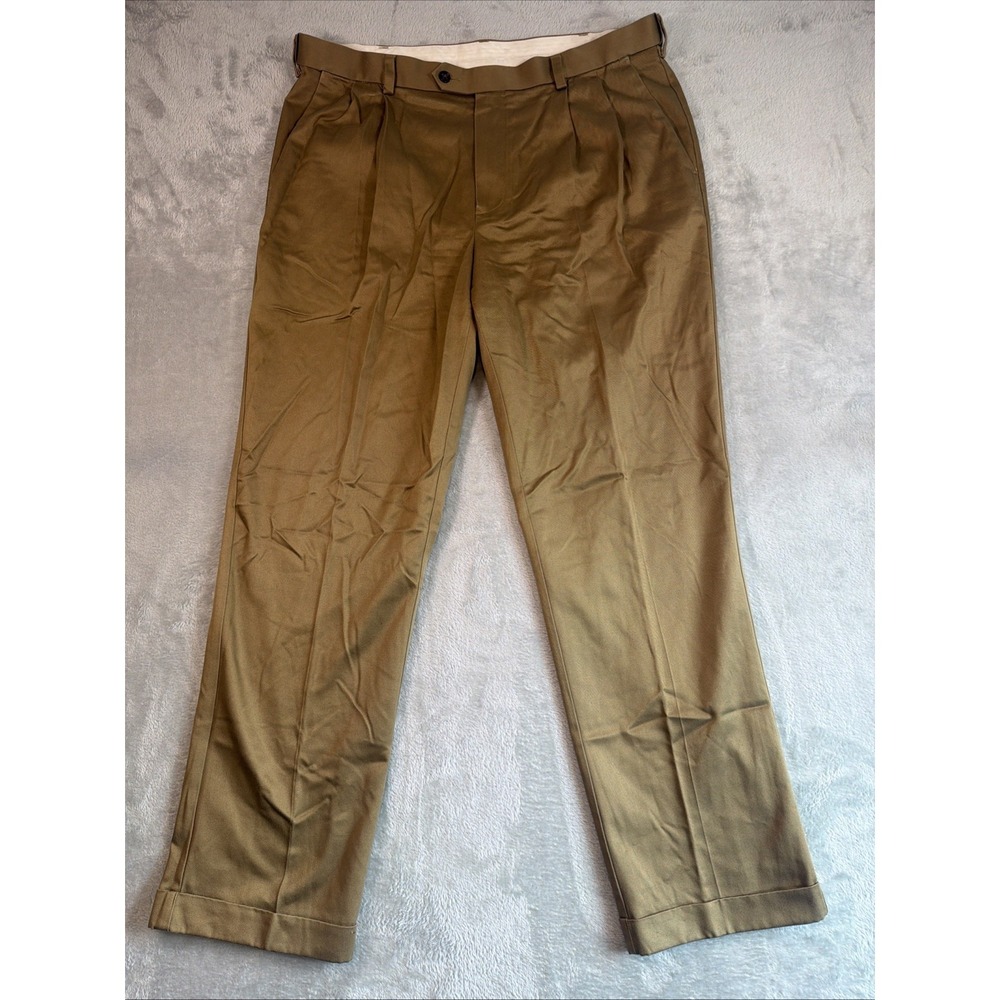 Roundtree & Yorke Men's Pleated Khaki Dress Pants 38x32